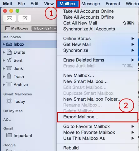 export emails from Apple Mail to MBOX