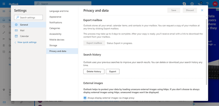 save emails from outlook web