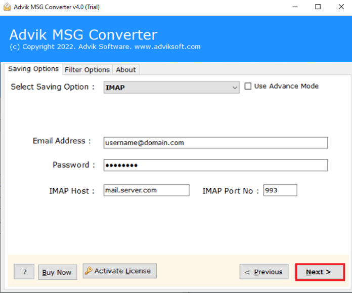 enter iCloud account details and click next to import msg files to icloud