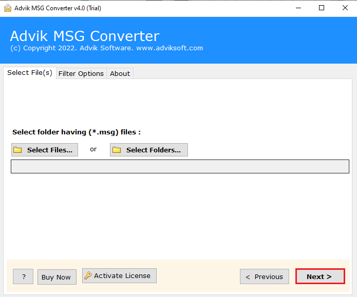 Run the tool and load multiple MSG files