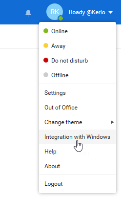 select Integration with windows Option
