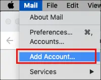 add account in Apple Mail app