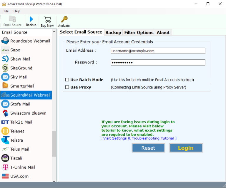 Enter your SquirrelMail login details