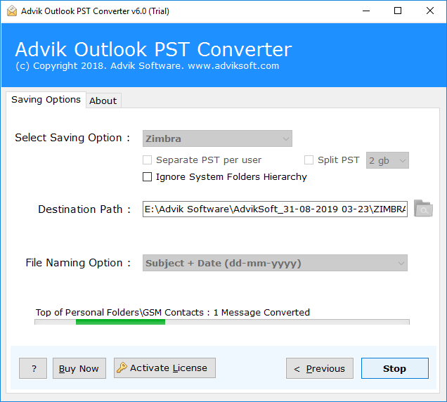 convert PST to TGZ