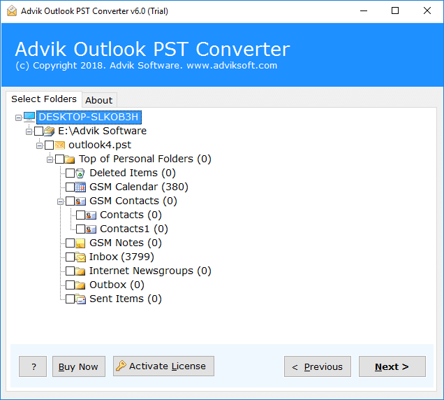 Select email folders