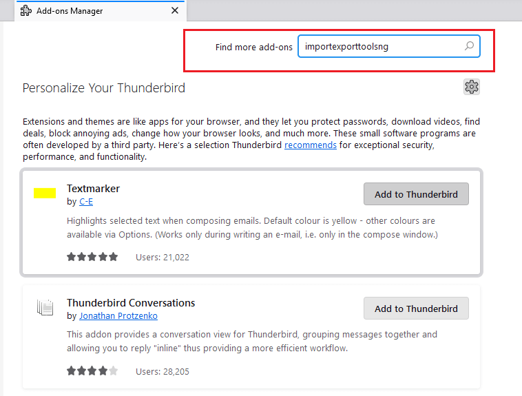 search for ImportExportTools NG