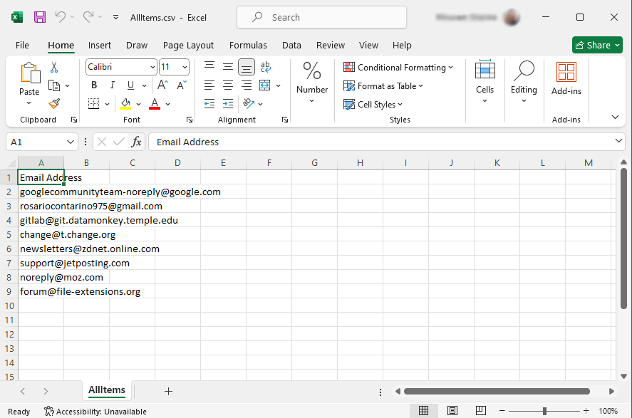 export email addresses from website