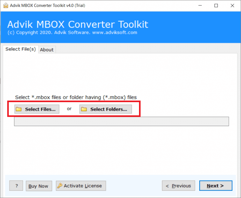 add .mbox files and folders 