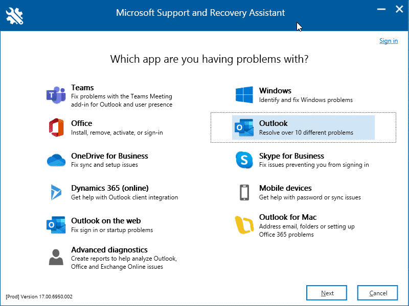 set of folder cannot be opened in Outlook