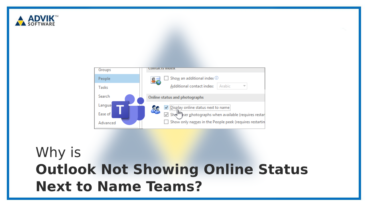 Outlook Not Showing Online Status Next to Name Teams
