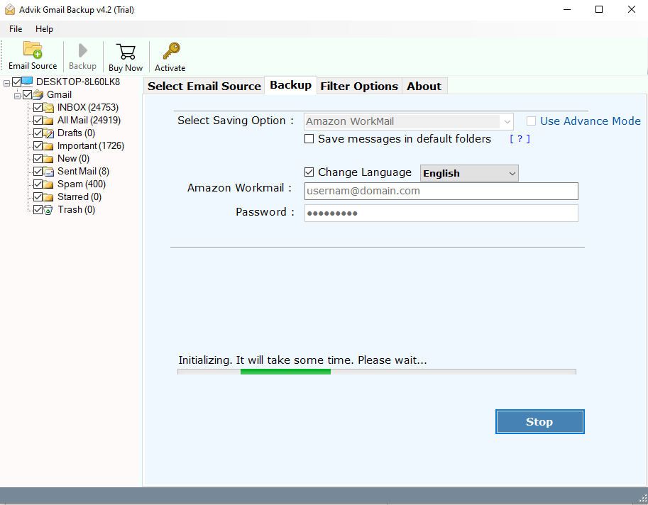 migrate gmail to aws workmail