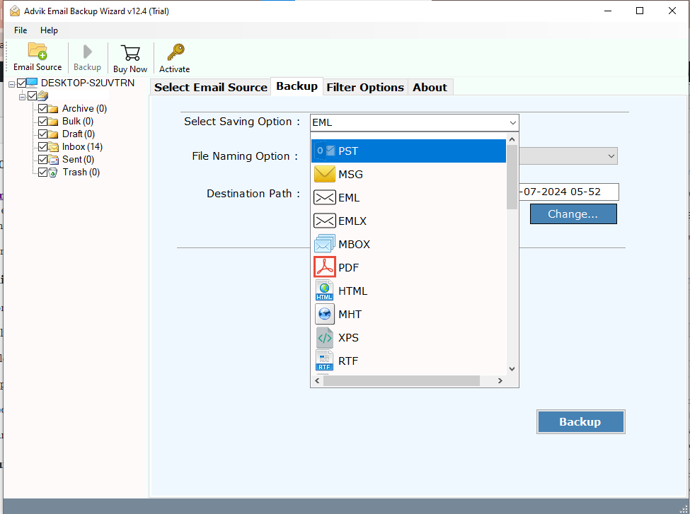 Export Hotmail to EML Files