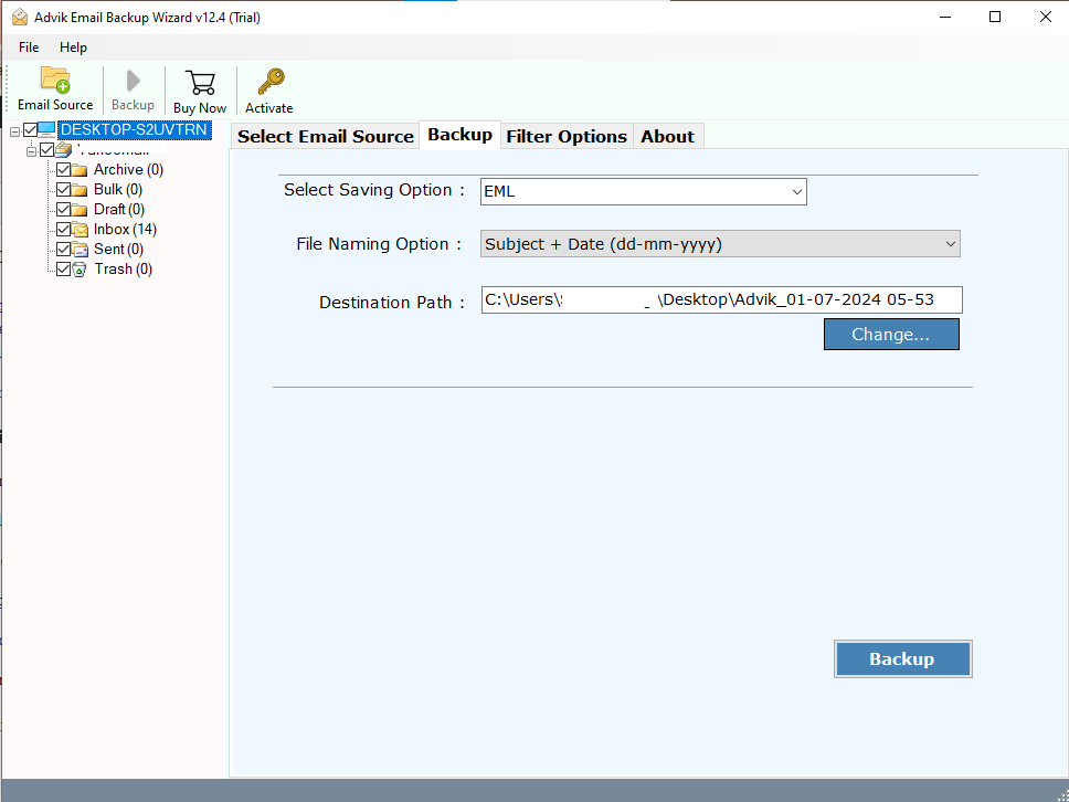 Export Hotmail to EML Files