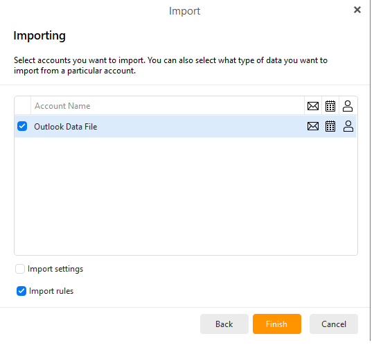 Import PST to eM Client