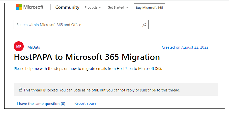 migrate emails from HostPapa to Office 365