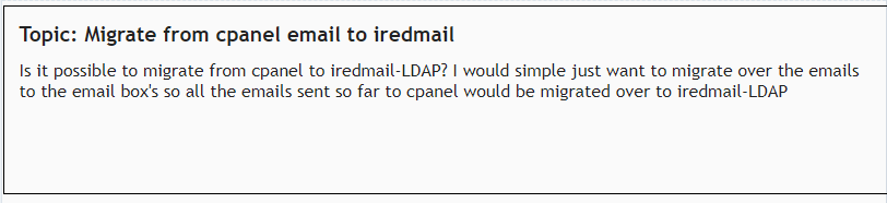 Migrate cPanel to iRedMail