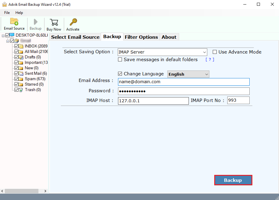 click backup to migrate fastmail to protonmail