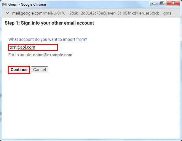 enter email address