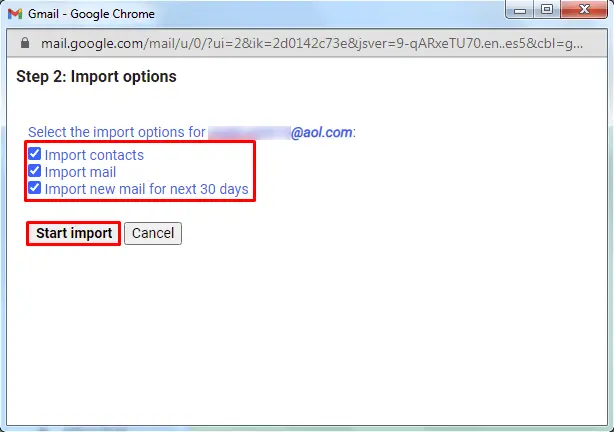 click Start Import