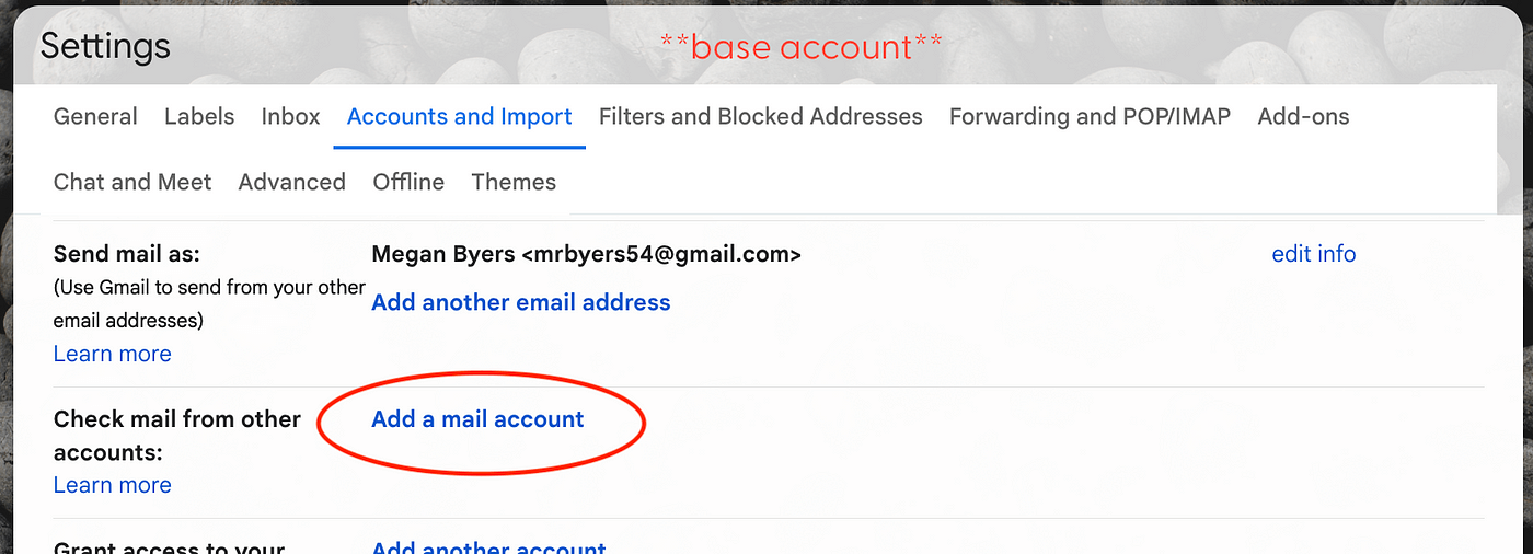 click on Add a mail account