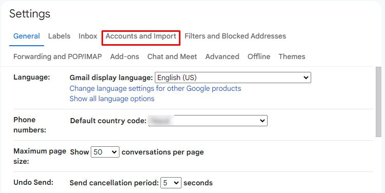 Click on the Accounts and Import