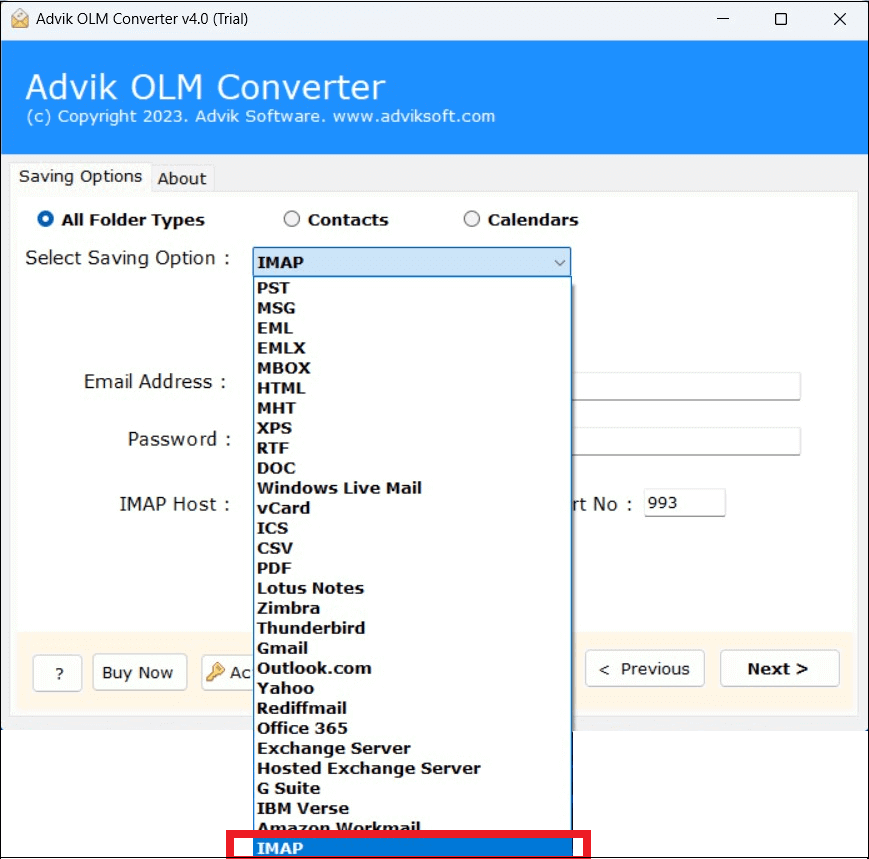 select IMAP