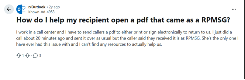 rpmsg to pdf conversion query