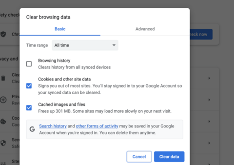 Clear Your Browser’s Cache and Cookies