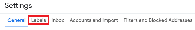 Check Label Settings in Gmail