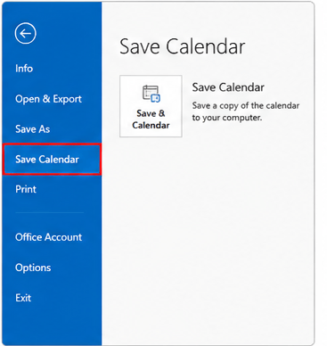 choose Save Calendar