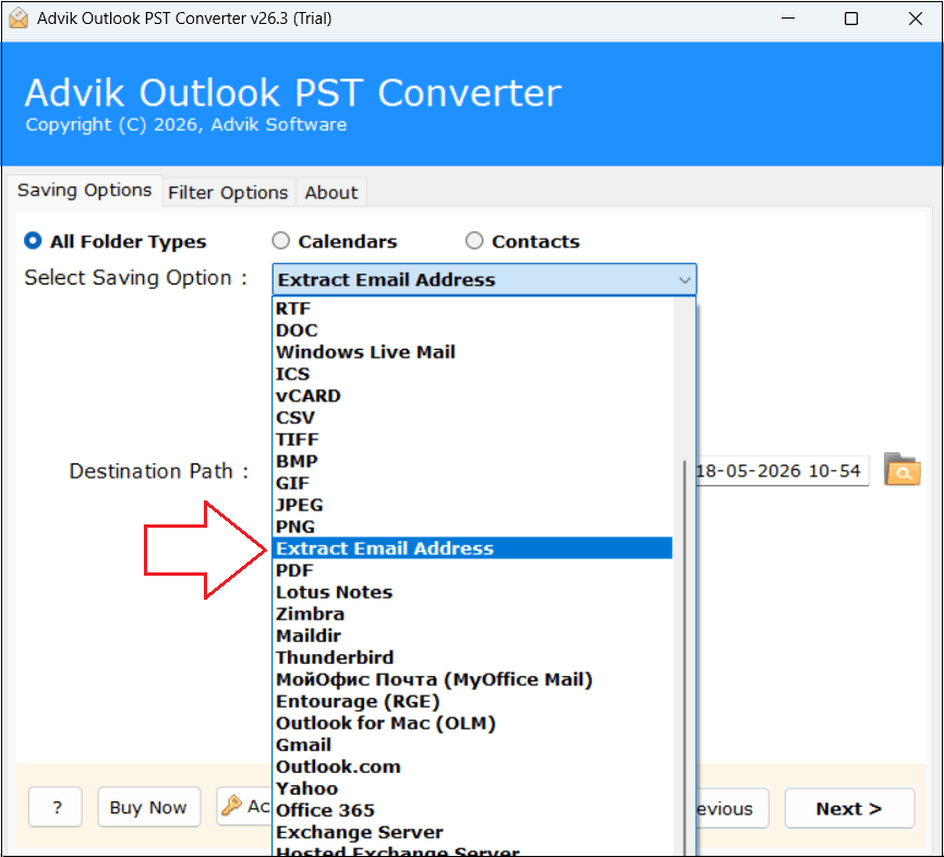 select Extract Email Addresses