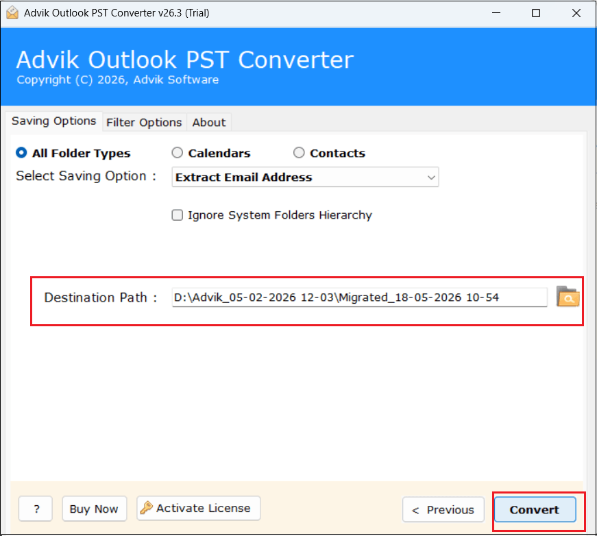 click Convert