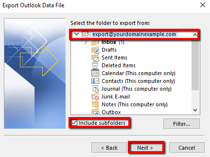 export Rediffmail emails to PST