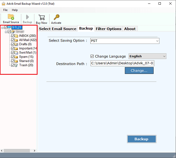 choose mailbox folders