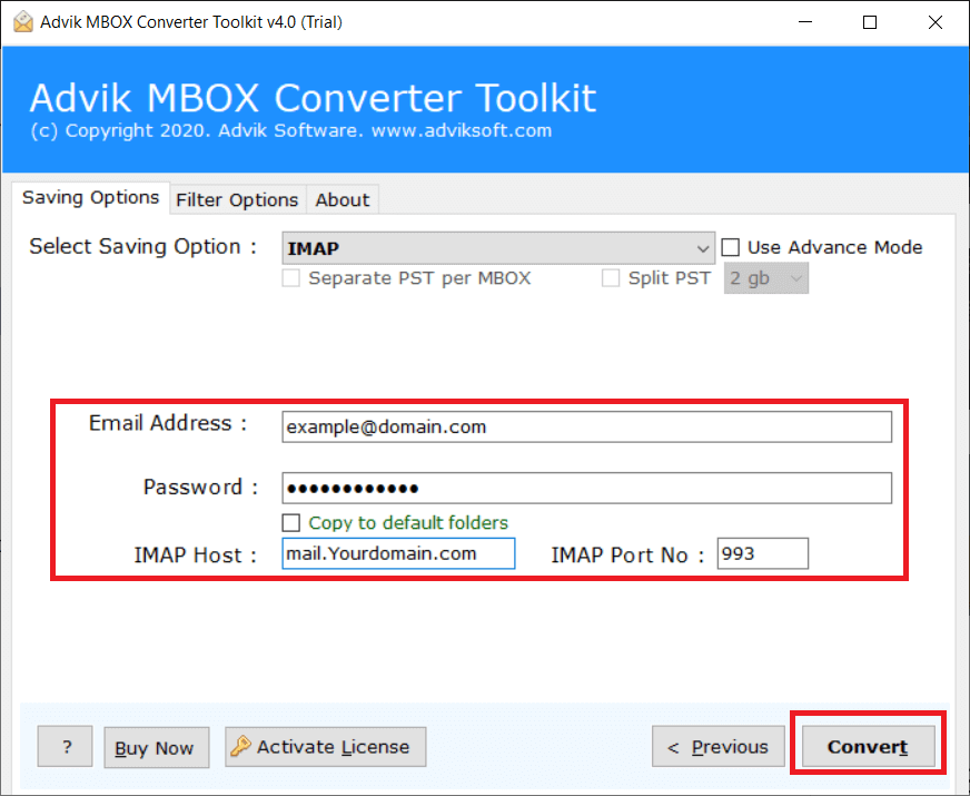 Import MBOX to Rediffmail