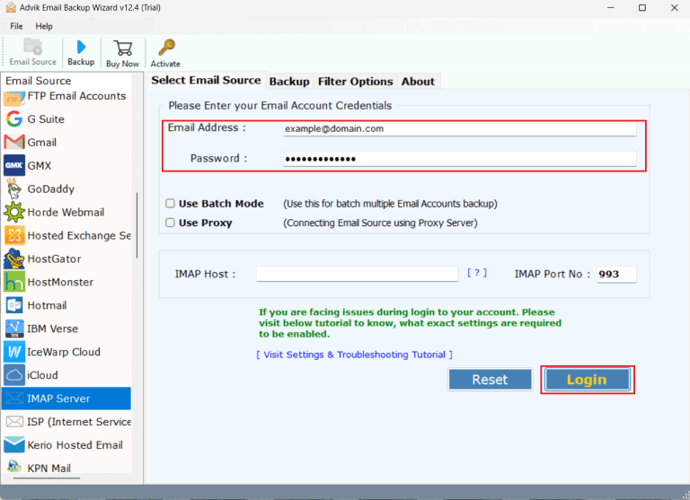 enter Mediacom login details