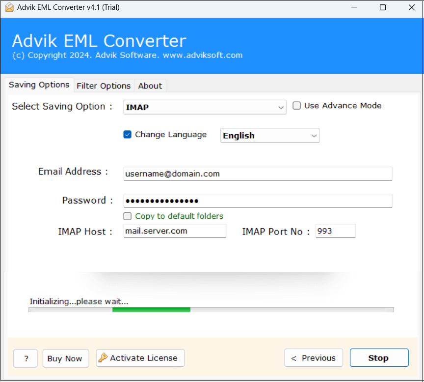 import EML to GoDaddy