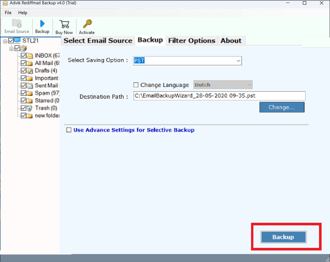click backup