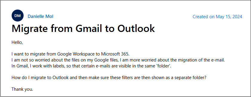 transfer gmail to outlook query