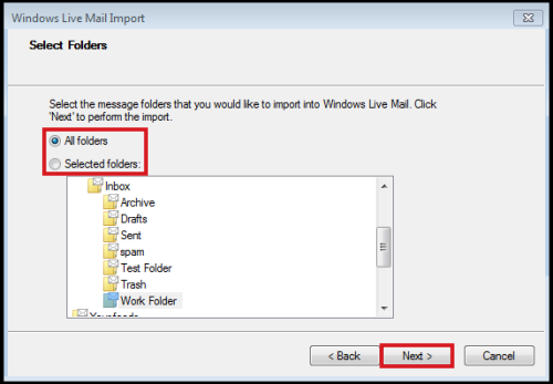 select folder