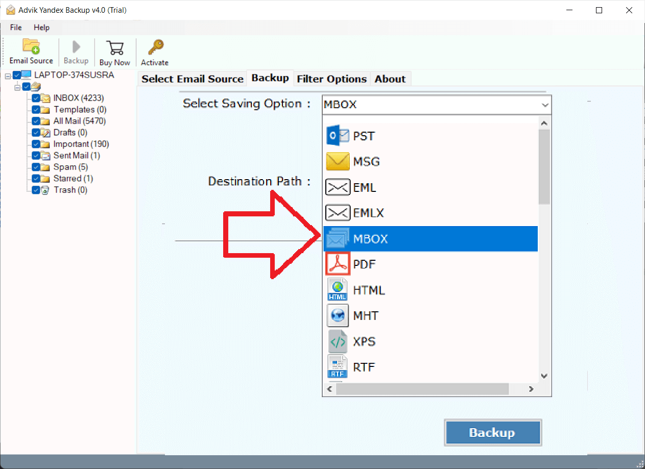 select MBOX