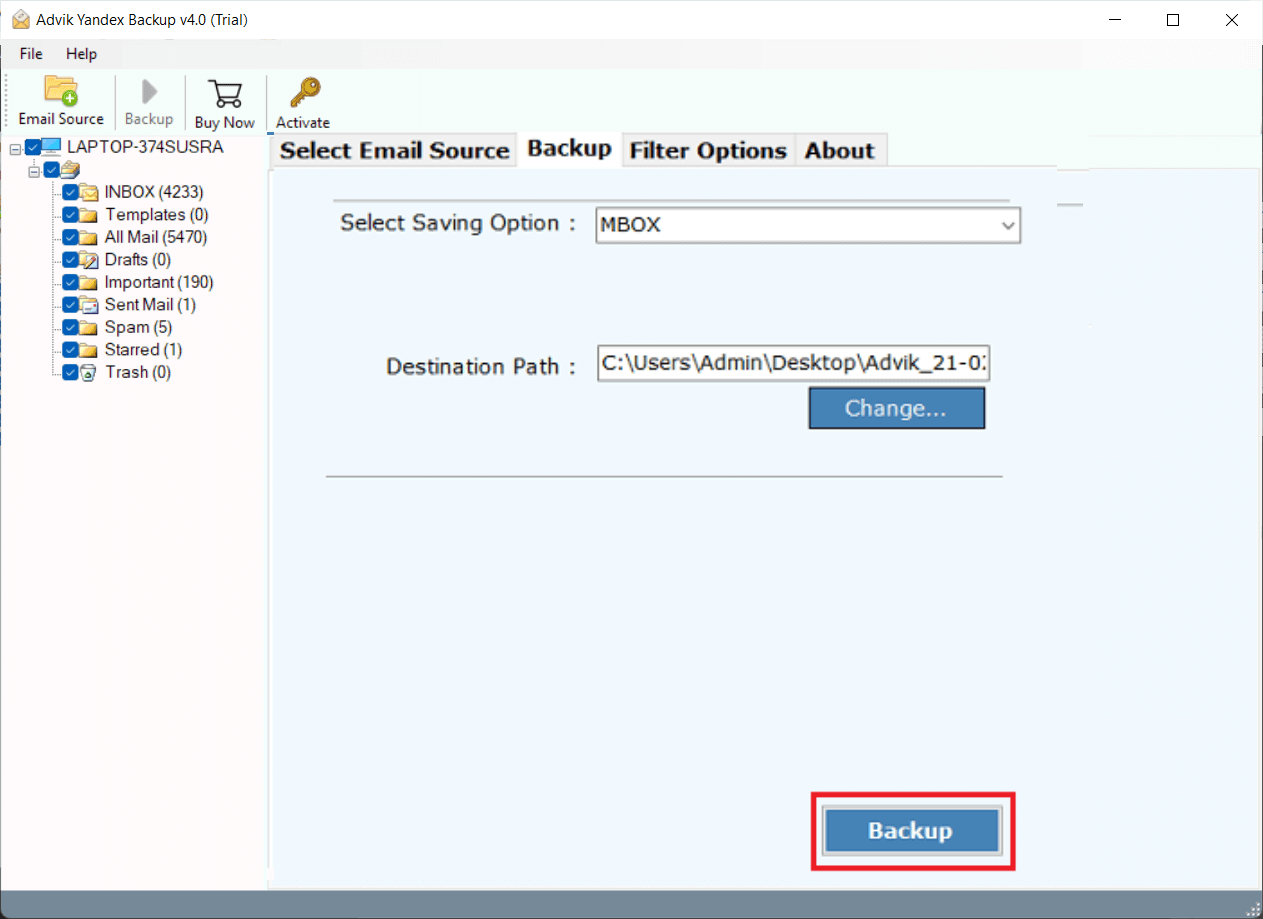 click Backup