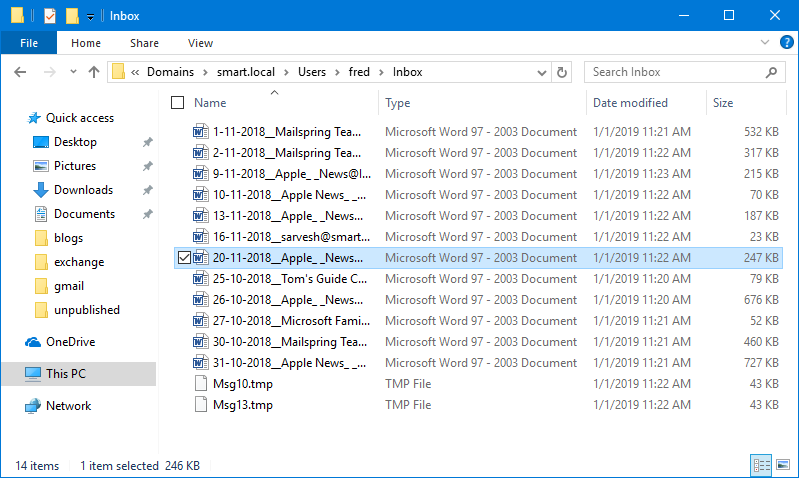 convert gmail to word document