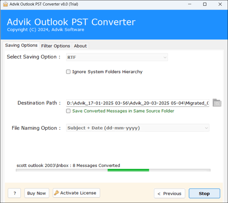 export pst to rtf