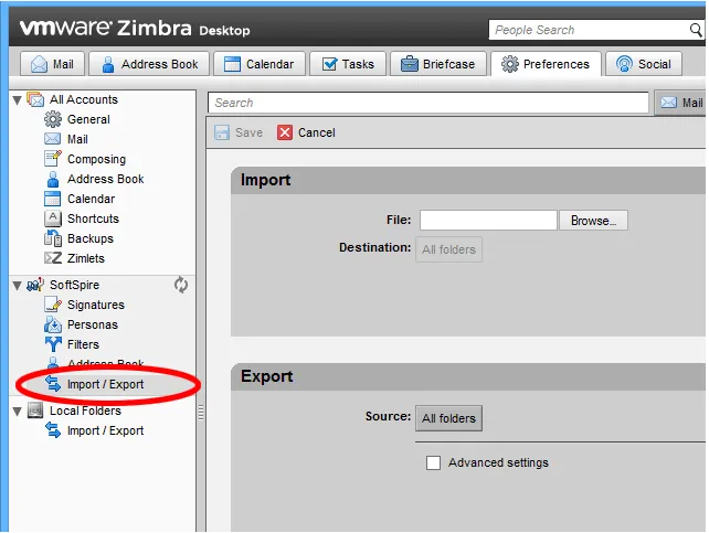 transfer Outlook to Zimbra