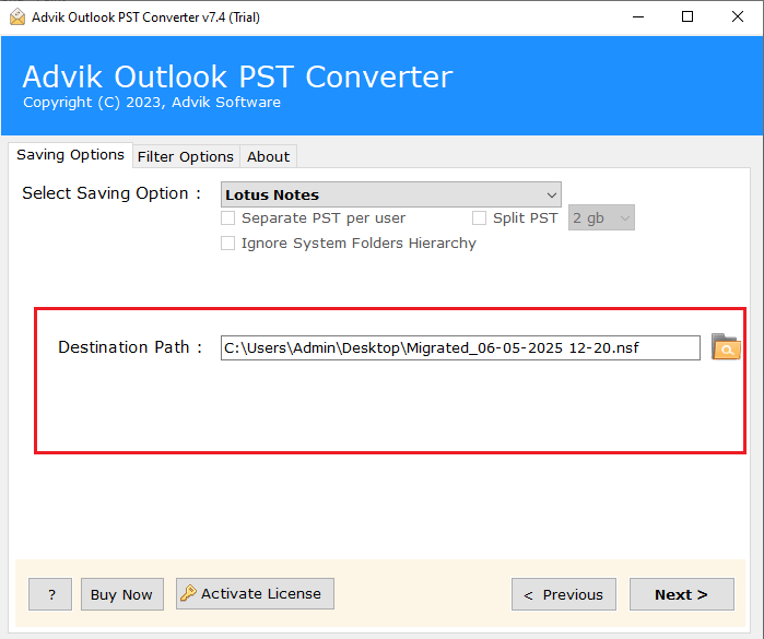 move outlook to lotus notes