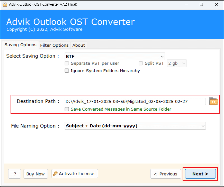 export outlook emails to rtf
