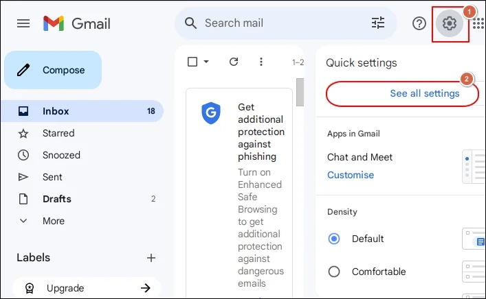 Go to Settings > See all settings
