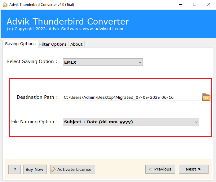 export thunderbird emails to emlx