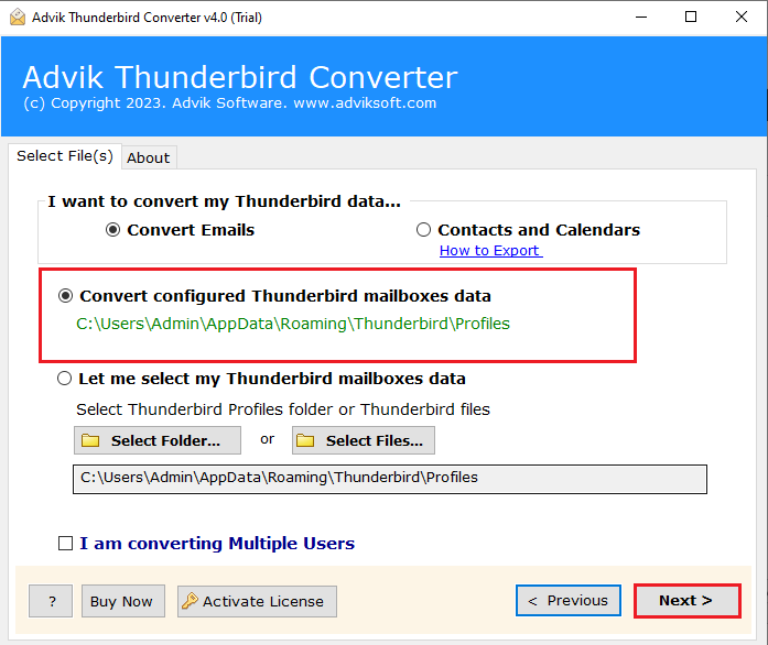 run thunderbird to xps converter